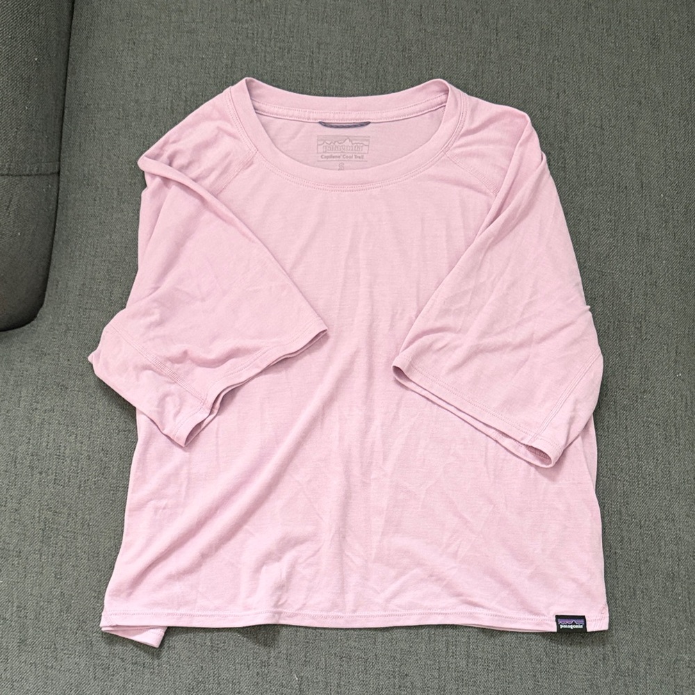 Patagonia Light Pink Short Sleeve, Crop Tee